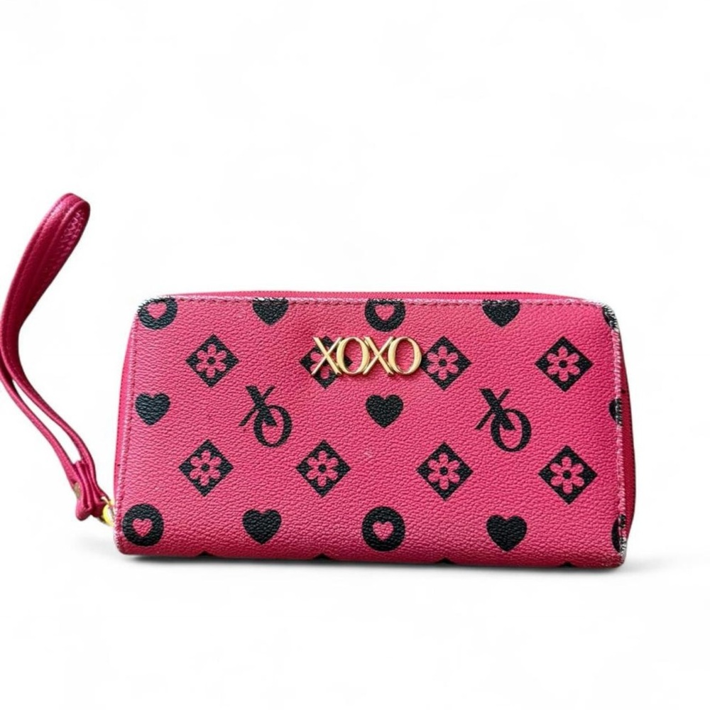 xoxo pink and black wallet